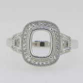 14K White Gold Semi Mount Ring Setting Cushion CU 9x7mm GTL20270R14KW - Syzjewelry